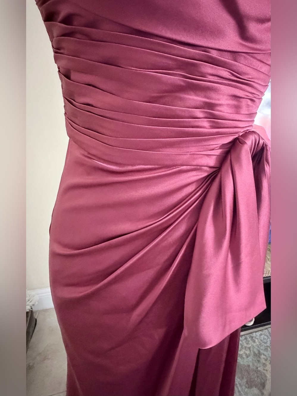 NWT Cinq à Sept Shallot Ruched Satin Gown Dress Size 0 and 4 - Picture 8 of 11